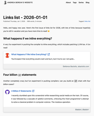 A links list post