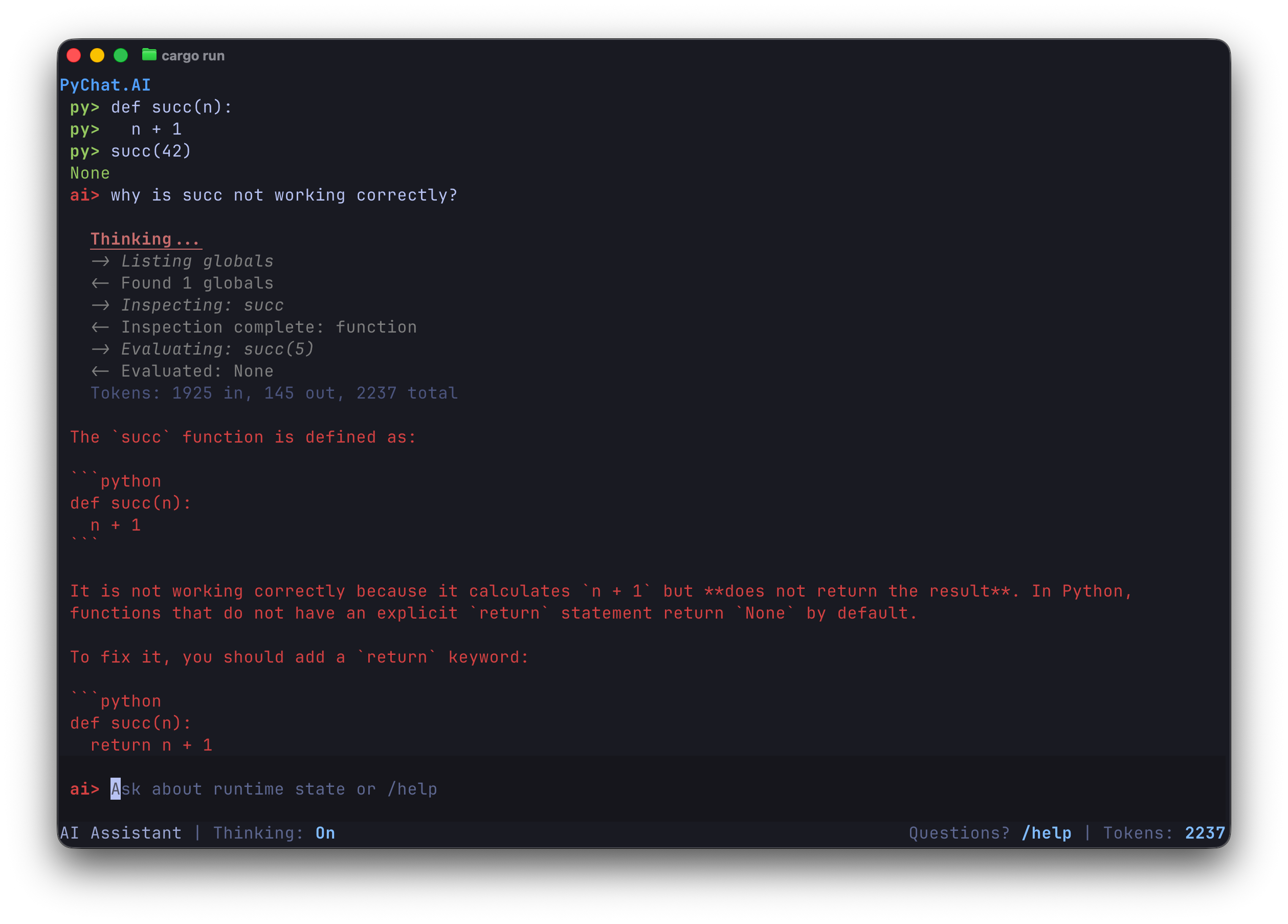 PyChat.ai: A live Python REPL with an agentic LLM that edits and ...